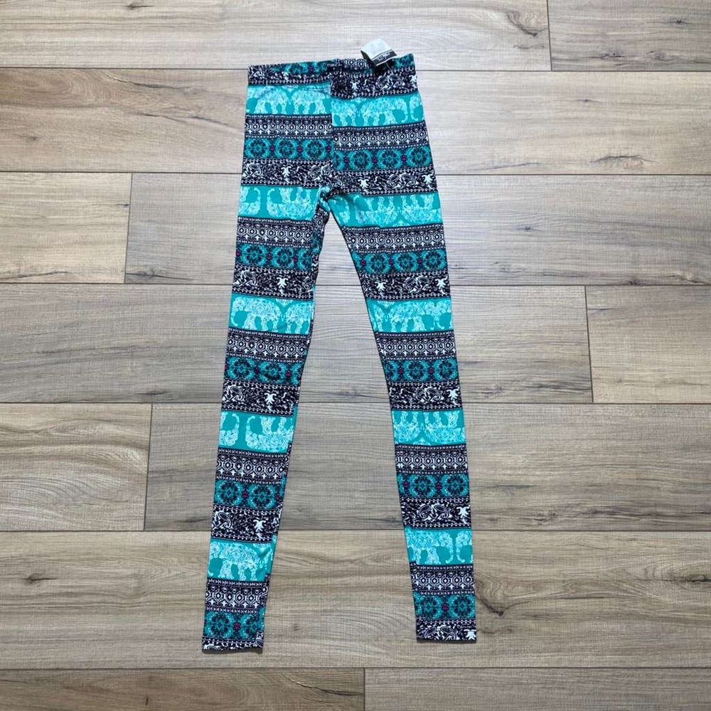 Rue 21 Womens‎ Juniors Geometric Elephant Print Leggings Size Small Multicolor
